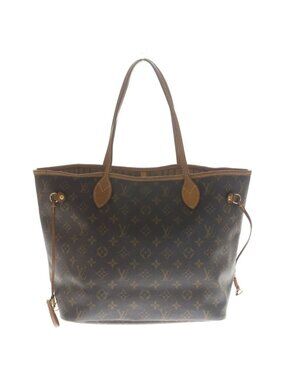 Louis Vuitton Monogram Neverfull GM Tote Brown Leather Gold